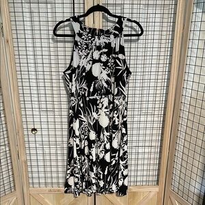 Tommy Hilfiger Black and White Halter Midi Sundress